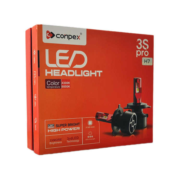 هدلایت لامپ خودرو کانپکس مدل 3S PRO پایه H7 بسته دو عددی