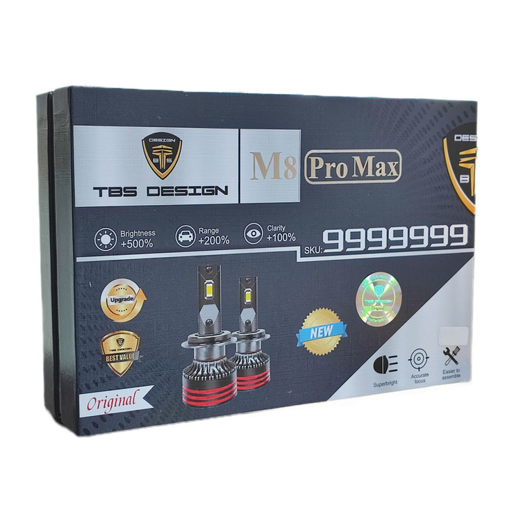 هدلایت لامپ خودرو تی بی اس دیزاین مدل M8 Pro Max پایه H11 بسته دو عددی