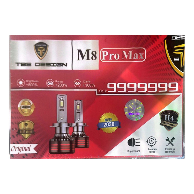 هدلایت تی بی اس دیزاین مدل M8 Pro Max پایه H4 بسته 2 عددی